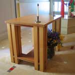 Custom maple altar, Church of the Nativity Wedding Chapel, Rancho Santa Fe, CA