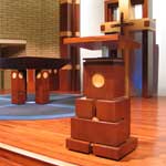 Custom mahogany pulpit and communion table, King of Glory, Tempe, AZ