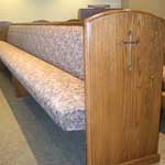 Pew body _number_925 shown with _number_643 pew end with optional cross and edge routing