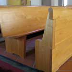 Custom maple pews, Church of the Nativity, Rancho Santa Fe, CA